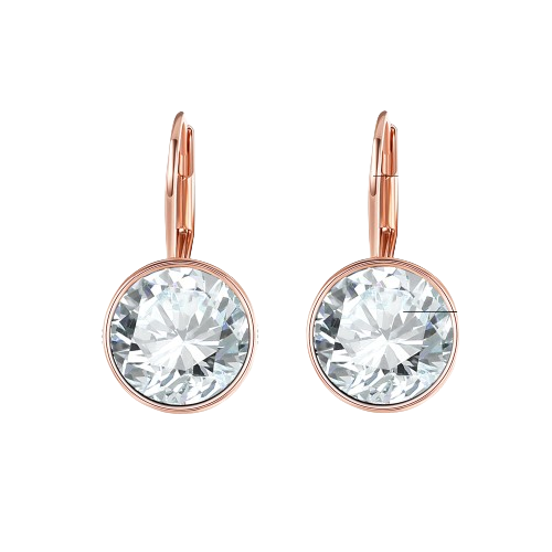 Silver Color Bella Stud Earrings For Women White Crystal From Austrian Fashion Earrings Wedding Office Jewelry Gift New