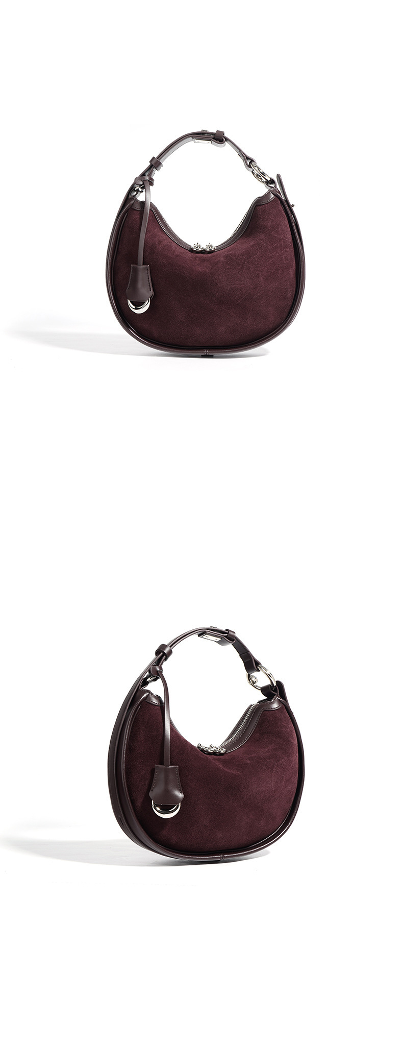 Half Moon Bags Women Designer Handbags Suede Cowhide Patchwork Shoulder Crossbody Retro Underarm Bag For Fall Winter Genuine Leather Hasp BagVoyage