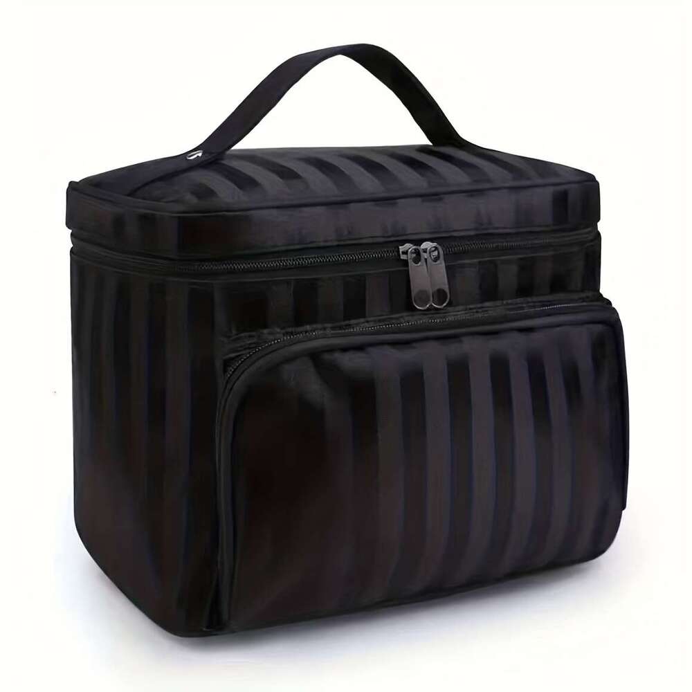 Large Capacity Portable Cosmetic Bag With Top Handle - Travel In Style For Women On The Go