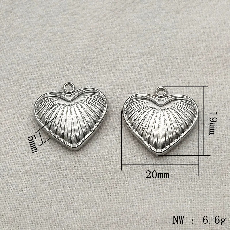 incoming 50mm stainless steel pendant heart-shaped charm used for handmade earrings DIY parts jewelry accessories discovery 241108