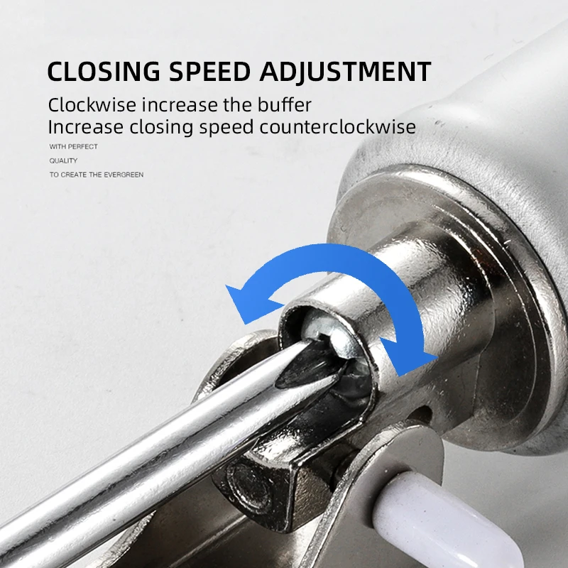 Automatic Spring Door Closer 90 Degrees Positioning Stop Buffer Speed Adjustment Door Closing Device Furniture Door Hardware