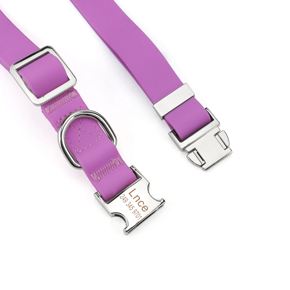 Personalized Silicone Pet Collar PVC Waterproof Adjustable Custom Dog Collar Free Engraving Name and Phone Tag Pet Accessories