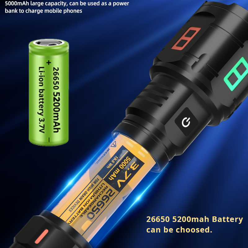9900000LM Powerful Flashlight 4000M Long Distance Light 70W White LED XHP120 Aluminum Telescopic Zoom USB Torch For Self Defence