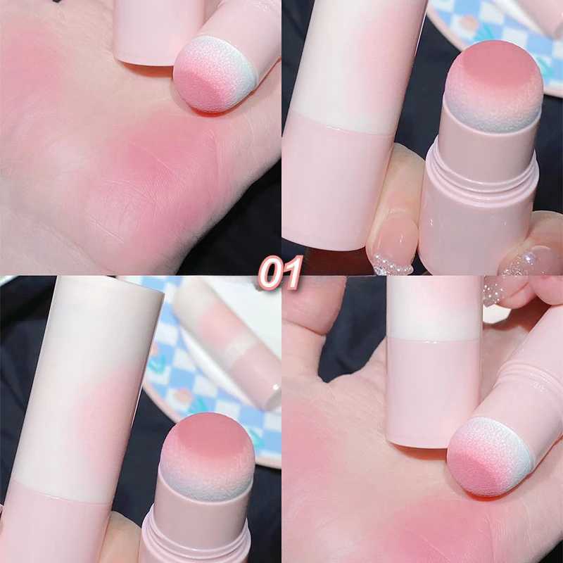 Yunrou Soft Fog Blush Stick - Energetic and Bouncy Korean Style Brightening Dual-Use for Lips and CheeksXJ241111