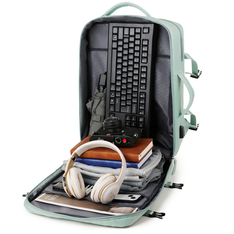 Mens travel backpack vacuum compression inch laptop business large capacity school expansion hiking