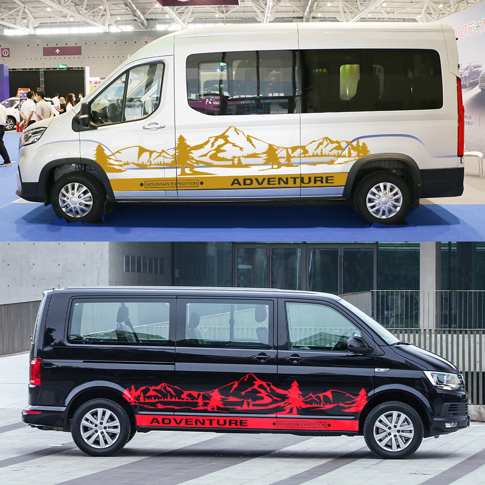 4Pcs/Lot Car Stickers Motorhome Camper Van For Volkswagen VW Transporter T4 T5 T6 Multivan Caravelle DIY Decals Accessories