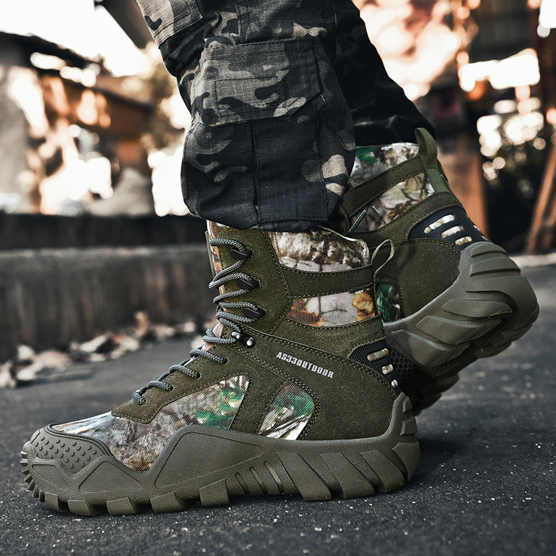 New 2022 Camouflage Winter Walking New Hiking Shoes Man Mountain Sport Trekking Sneakers Men Hunting Boots 02a3