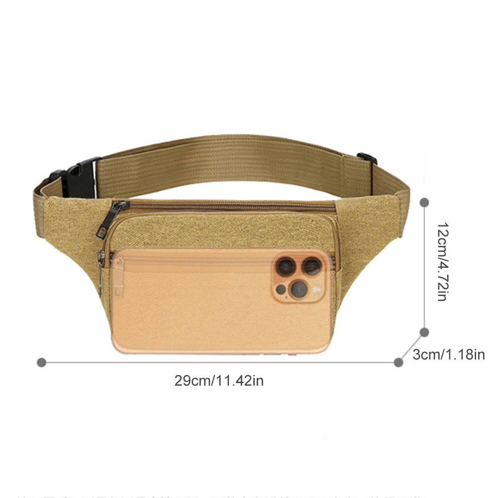 Canvas Running Waist Bag Lightweight Running Storage Bag Portable Elastic Breathable Adjustable Shoulder Strap for Outdoor Sport 59615 5 9990b