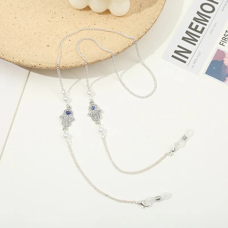 Fashion Metal Glasses Chain Mask Hanging Rope Womens Retro Pearl Sunglasses Hanging Rope 241108