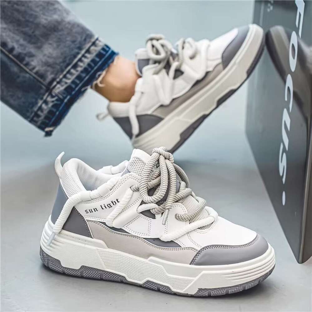 Men's Winter Bread Youth Thick Soles, Height Increasing Casual Board Shoes, Spring and Autumn Sports Trendy Shoes ddmythur