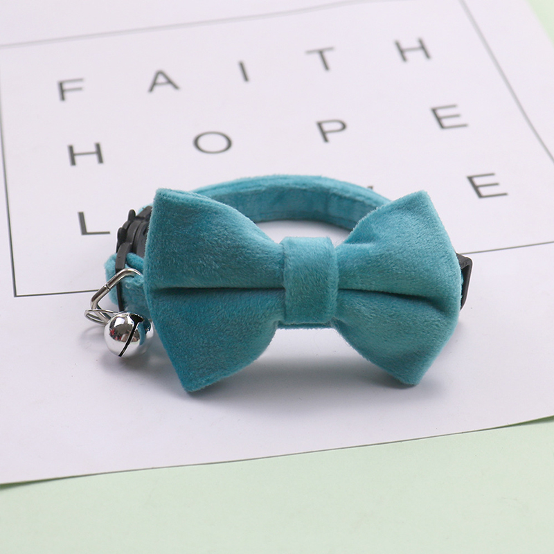 Safety Elastic Bowtie Cat Collar with Bell Adjustable Buckle Bow Tie For Small Dogs Velvet Pet Supplies Pet Accessories