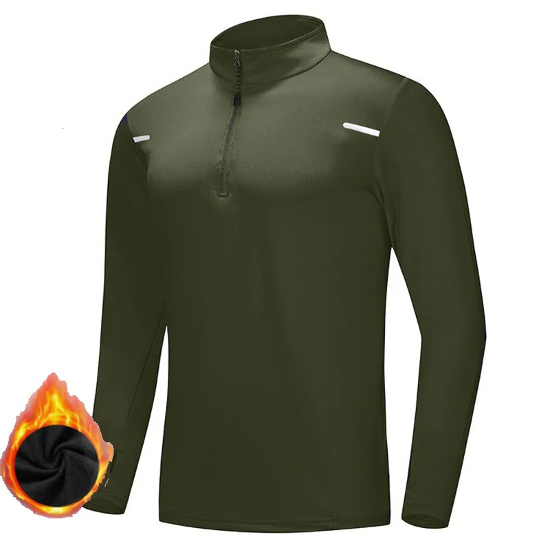 Winter Plus Velvet Shirts Men Thermal Underwear Compression Soccer Football TShirt Blouse High Collar Warm 241111