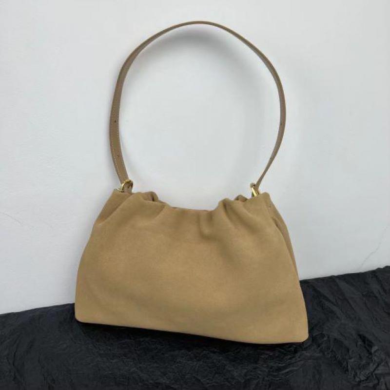 Frosted Suede Cloud Tote For Women Simple All-In-One Corset Drawstring Fashion Single Shoulder Crossbody Bag Genuine Leather Vintage Style Bagvoyage