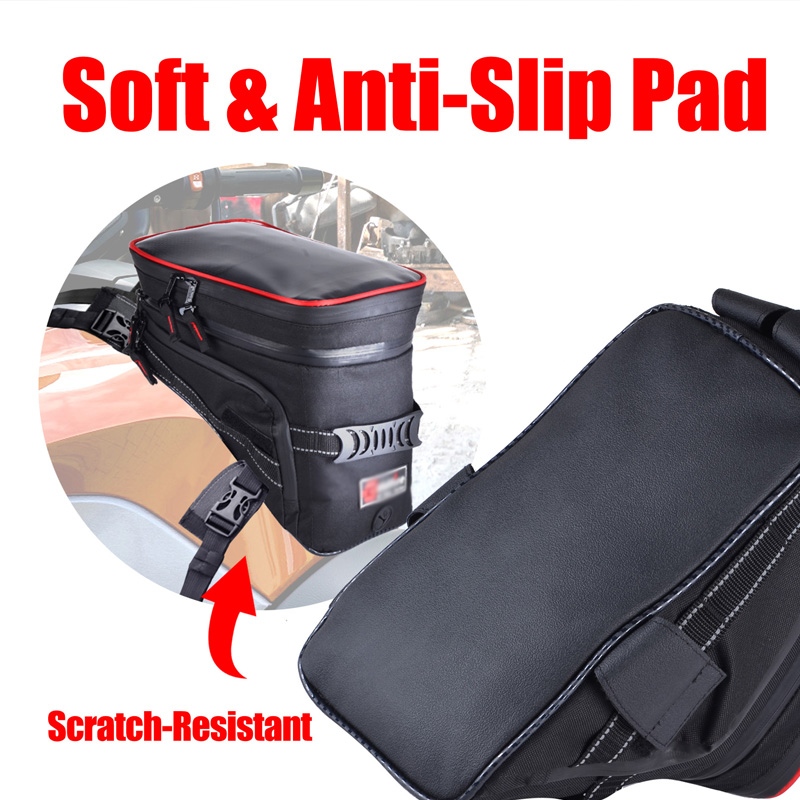 New Universal Motorcycle Gas Oil Fuel Tank Saddlebag Quick Release Mount Bag with Strong Reflective Strap