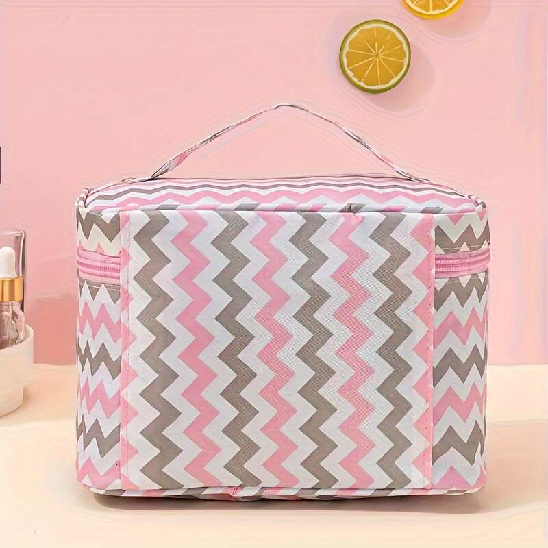 Luxury Large Capacity Cosmetic Bag, Nylon Storage, Portable Travel Toiletry Wash maquillaje Bag With Zipper, Multi-Functional Organizer Y260313