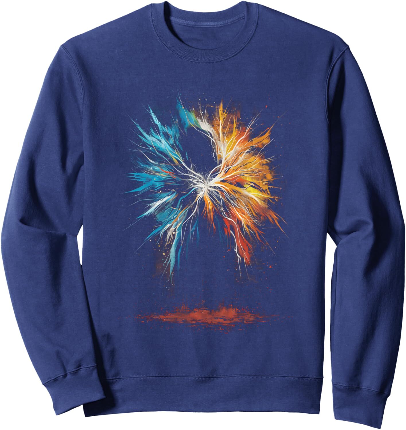 Long Sleeve Shirts for Men sweatshirt Graphic Abstract Art Design Cool Colorful Splashes Pattern Sweatshirt T shirt Tee Streetwear Casual tops clothes