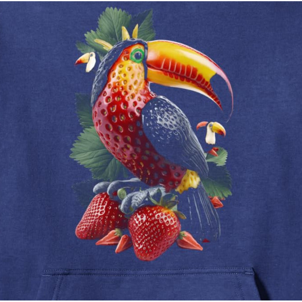 Hoodie for Mens Womens Toucan Bird Strawberry Tropical Rainforest Exotic Fruit Bird Pullover Hoodie Graphic Hoodies sweatshirt