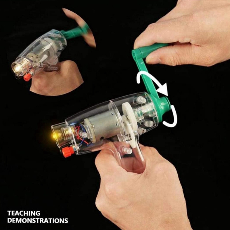 10X Kids Hand Crank Generator 6.3V 0.2A Electricity Generator Emergency Power Supply Mechanical Dynamo For Kids Science