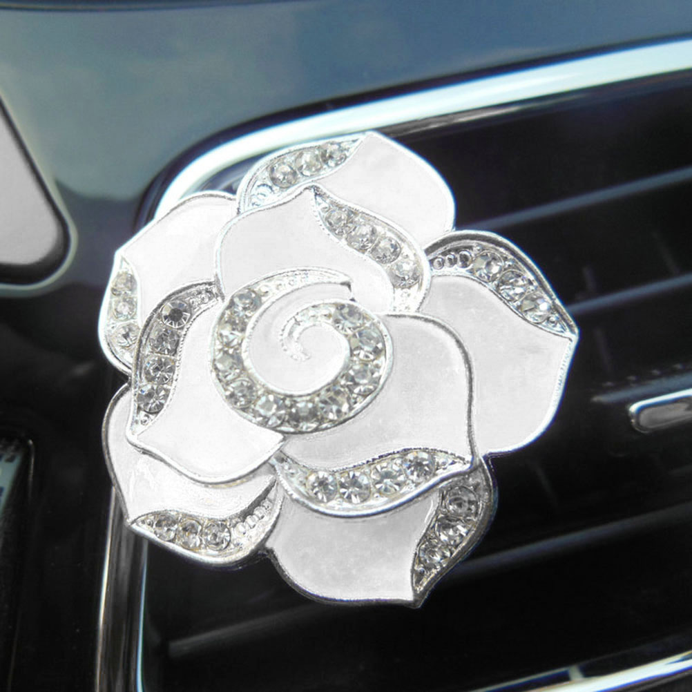 Clips Air Vent Fresheners Car Clip Crystal Rhinestone Diffuser Scent Freshener Women smile