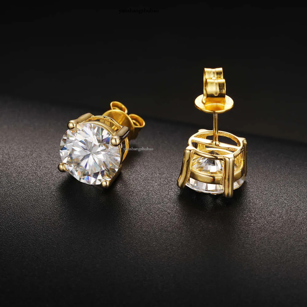 Pass Dia Tester 3-10mm Classic Moissanite Stud Earrings Sterg Sier Mossanite Fashion Screw Back Men Women