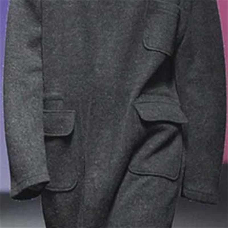 Men's Hooded Woolen Coat Autumn And Winter New Loose Gray Youth Leisure Hooded Simple Long Coat