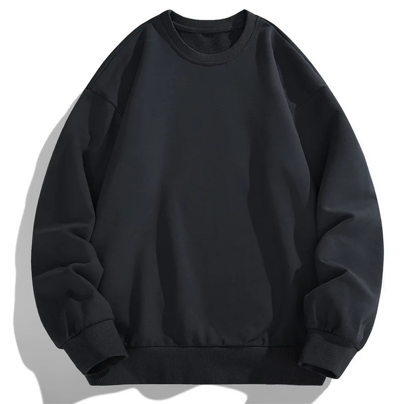 2024 Spring/Summer Campus Solid Color Sports Shirt Mens Round Neck Pullover Sports Shirt Mens Long Sleeve T-shirt 241111