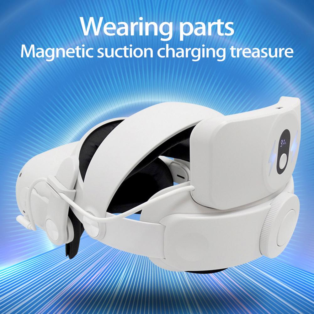 VR Headset Strap Detachable 5300mAh Magnetic Power Bank Battery Pack Head Strap Power Bank VR Accessories for Oculus Quest2