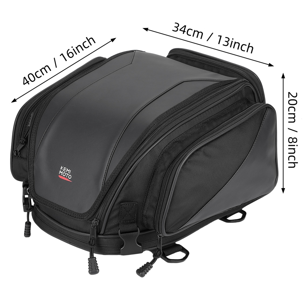 Tail Expandable Sissy Bar Bag Waterproof Motorcycle Travel Rear Seat Bags Helmet Lage Rack Universal for