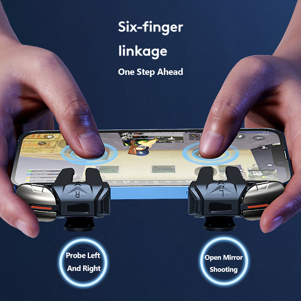 Phone 2Pcs G21 ddmysmile Mobile Game Trigger For PUBG Phone Game Controller 6-Finger Aim Shooting Triggers Latency-Free Control Ddmysmile Joysticks Sm