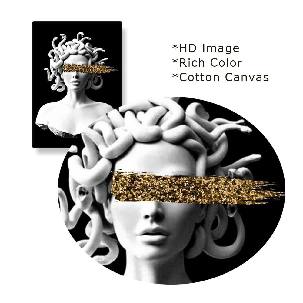 Emerald Medusa Art Poster Mythical Creature Wall Art Prints Modern Greek Mythology Canvas Painting for Gallery Home Room Decor