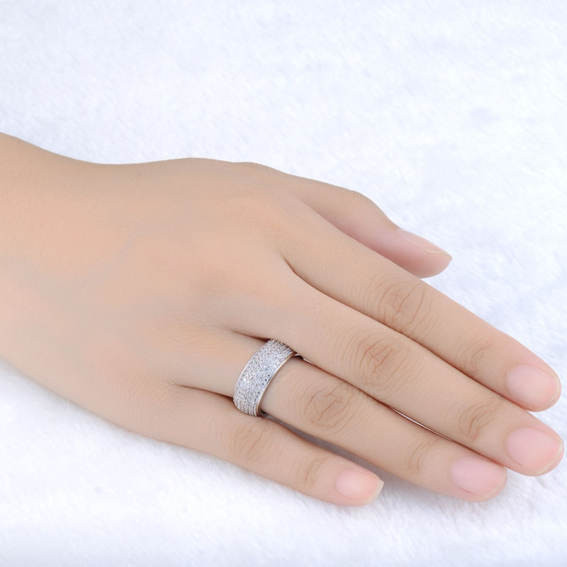 Hip Hop Full Zircon Copper Gold Plated Men Women Finger Ring