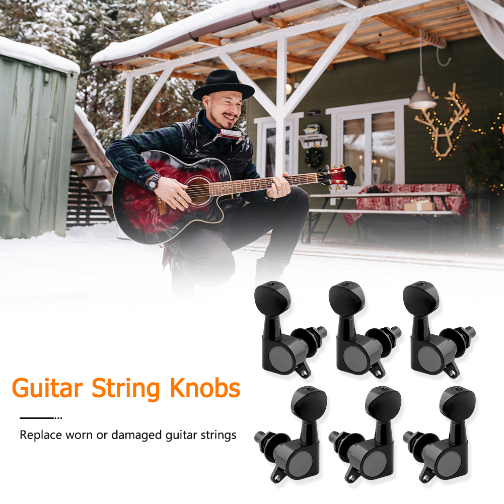 6pcs Guitar Tuning Pegs Tuner Vintage Full-Closed Electric Guitar Tuning Pegs Replacement Parts Musical Instruments Accessories