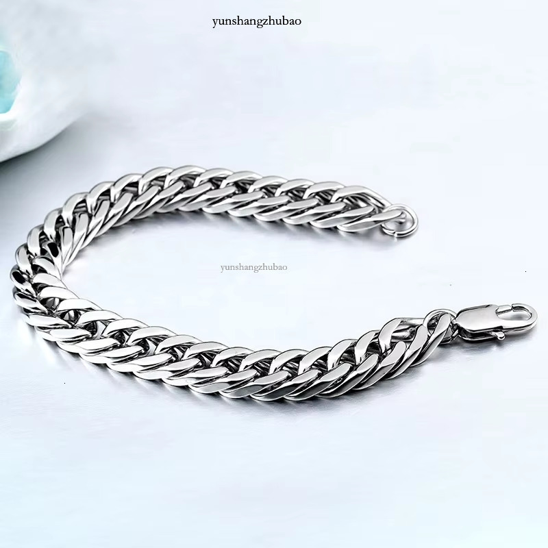 Fashion Simple Vintage Cuban Chain Stainless Steel Snakebone Men's Bracelet with Claw Inlay Gothic Jewelry