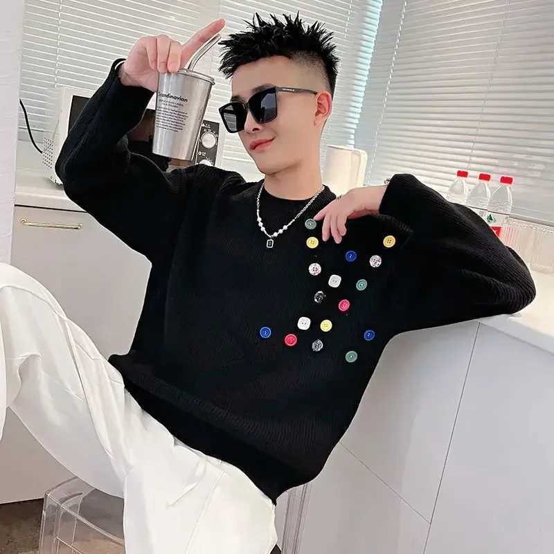 New Arrival Mens fashion designer luxury Crewneck knitted sweater mens button round neck white plow best-selling product S X Z241111