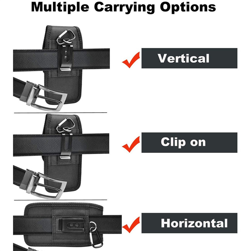 Universal 3.5-7.5 inch Phone Nylon Pouch Cell Phone Belt Clip Carrying Holster Case Waist Bag For iPhone 16 15 14 Plus Pro Max Samsung S25 S24 S23 Xia