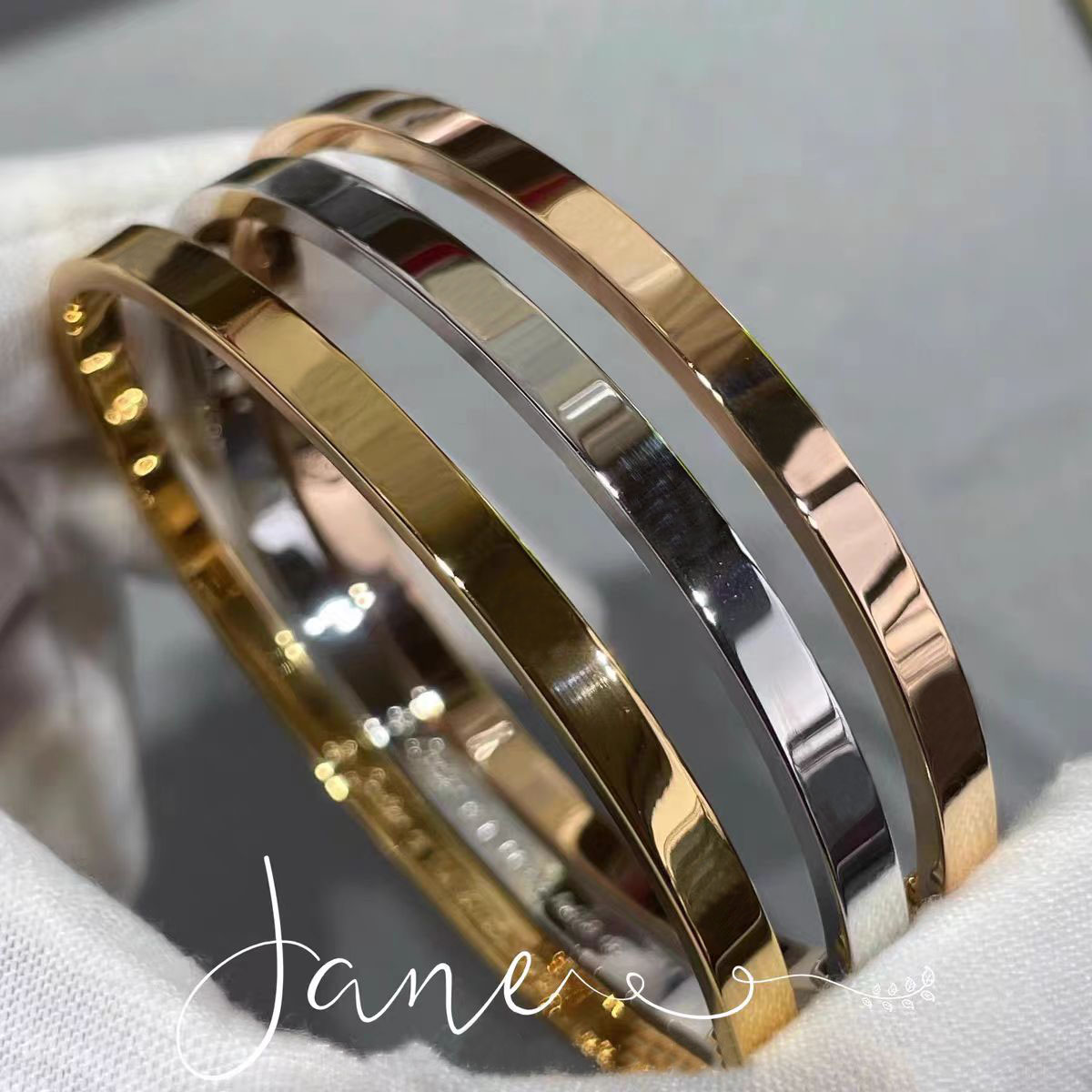 high quality narrow Bracelet Designer for woman 18k gold plated bracelet no diamond luxury bracelet Charm Bracelet Couple Bracelet 4MM bangle party gifts