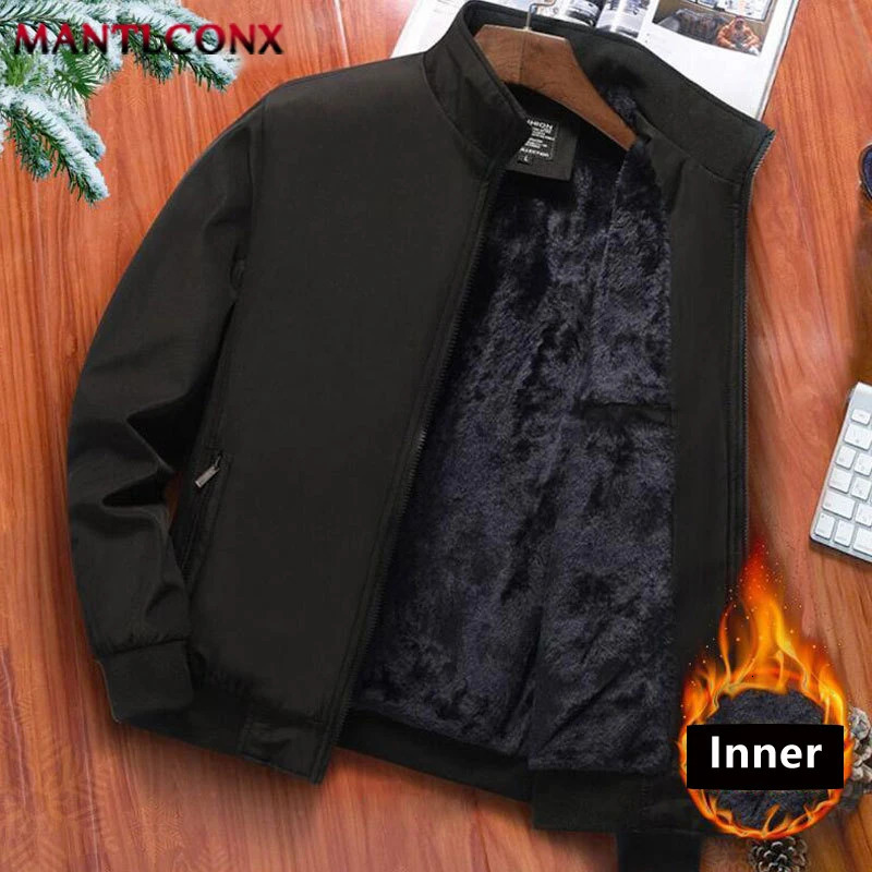 Thermal Fleece Winter Jackets for Men Solid Color Mens Jacket Thick Warm Casual Business Coat 241120