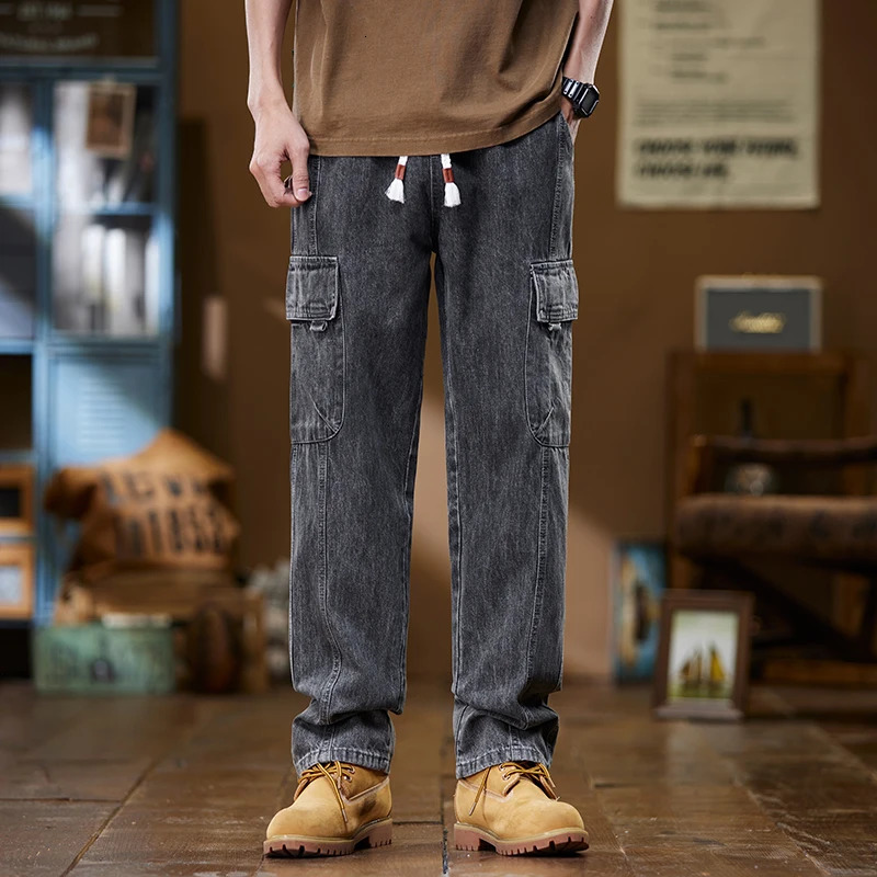 Fashion Street Youth Y2K Fashion Loose Wide Leg Pants Spring/Summer Collection Retro Straight Pants Version Jeans 241108