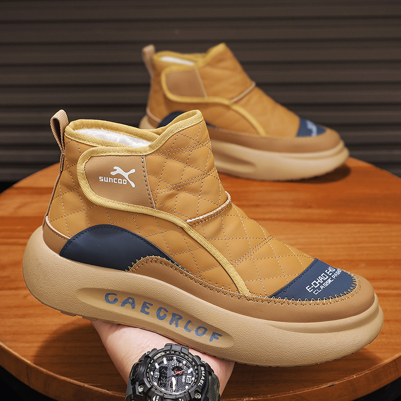 Men's Autumn/Winter New Style Plush and Thick High Top Sports Leisure Cotton Boots.