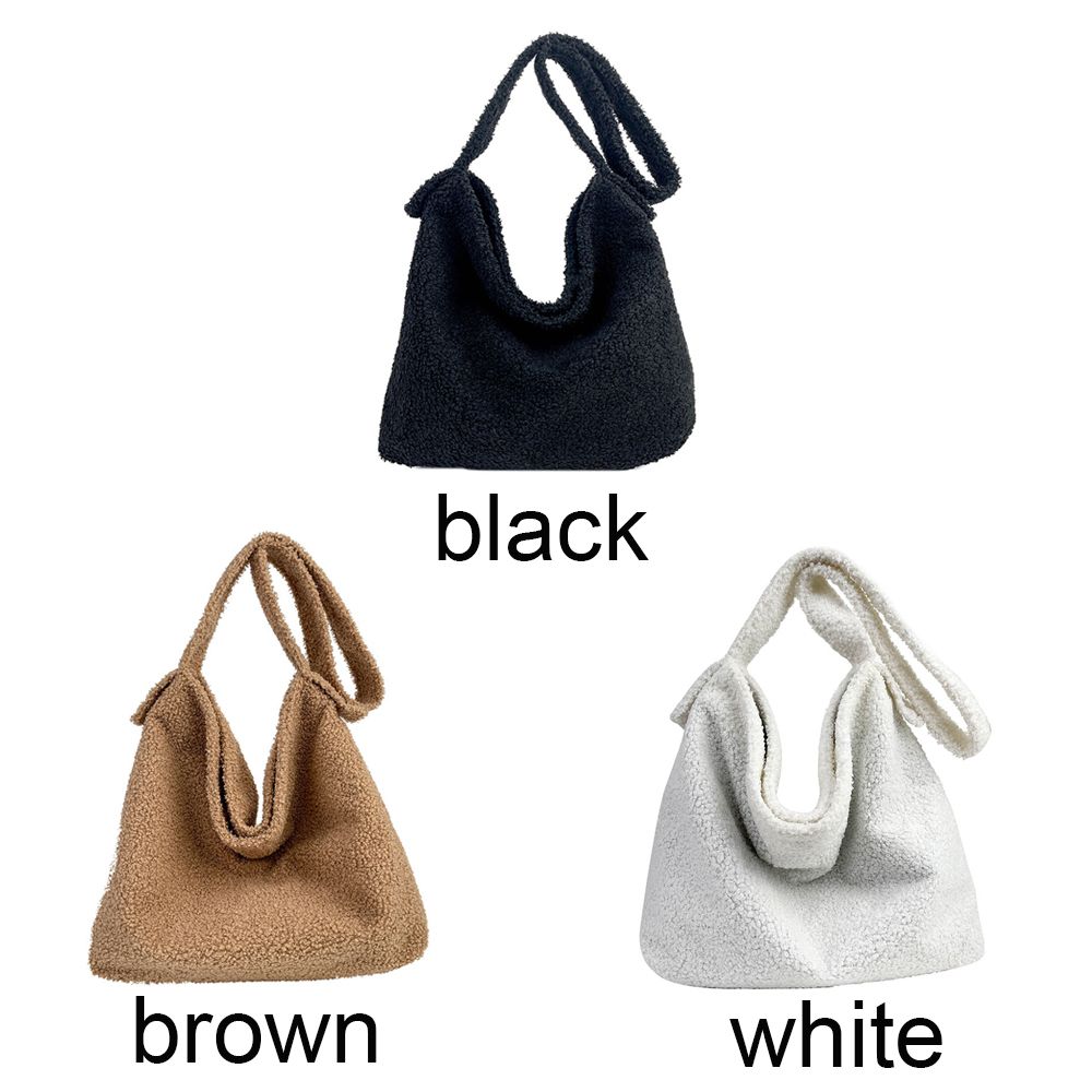 Winter Fluffy Plush Tote Messenger Shoulder Bag For Women Top Handle Laptop Handbag Large Capacity Female Casual Crossbody Bag