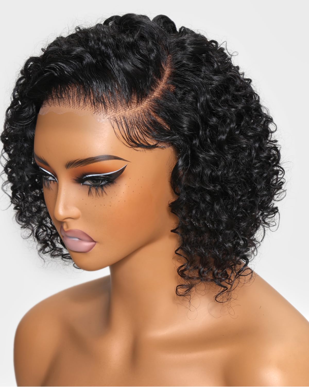 12A Wear Go Glueless Water Wave Short Bob Wigs 4x4 HD Lace Front Human Hair Pre Plucked Wavy Curly Wigs For Women Brazilian Pre Cut
