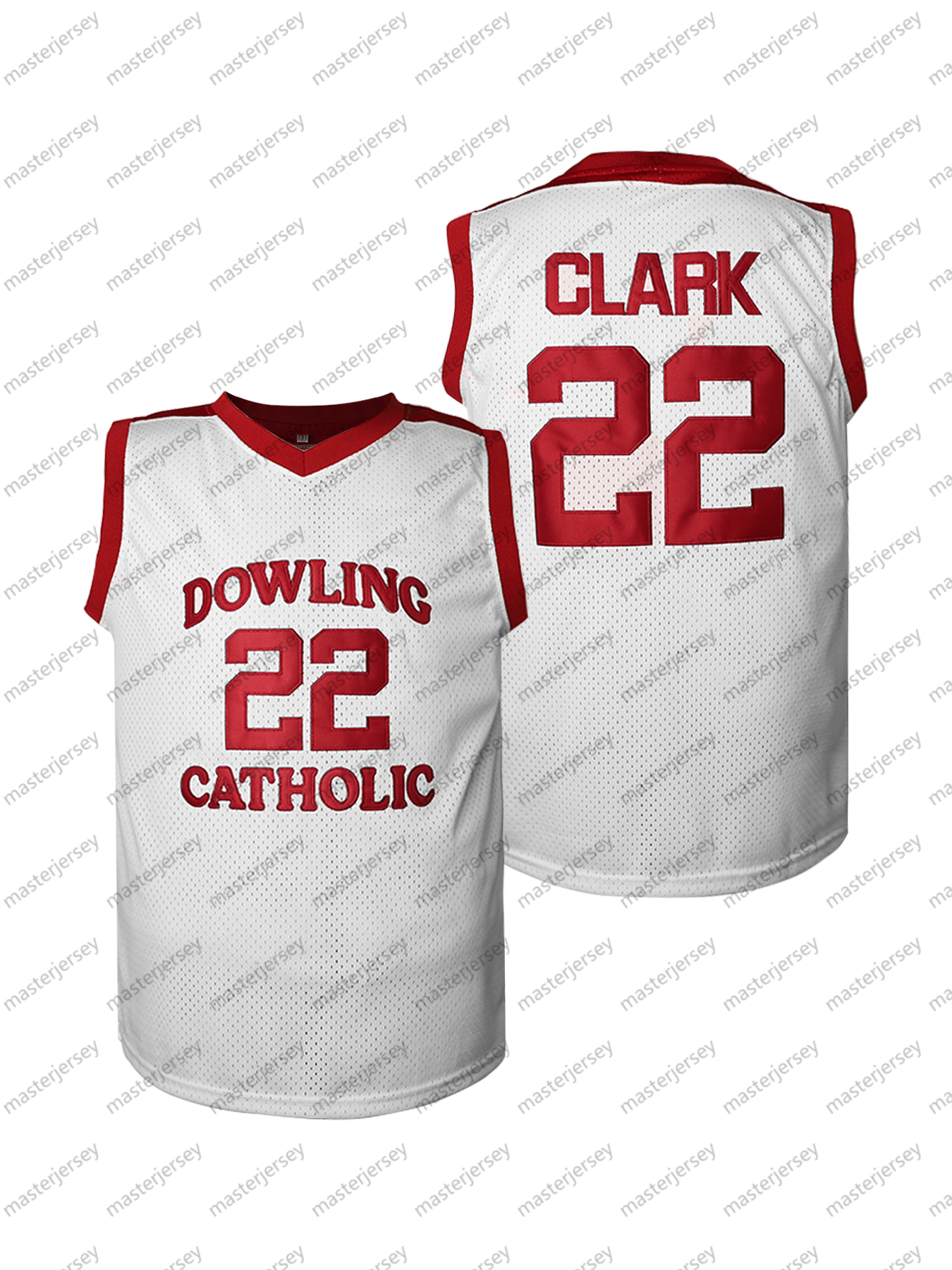 #22 CLARK Men's Basketball Jersey Sweatshirt - Embroidered Movie Mesh Letters & Numbers, Crew Neck Sleeveless Training Vest, Loose Fit Athletic T