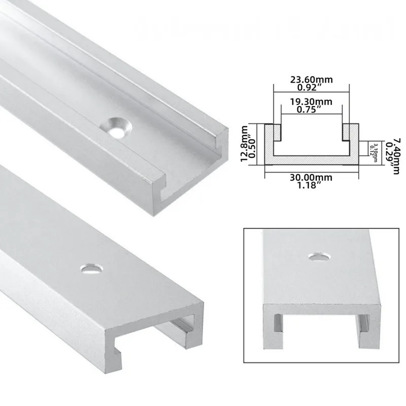 Aluminium Alloy T-track Slot Miter Track Jig Fixture T-Slot -Woodworking Chute Rail - T Slider Fixture Slot Slide Limit Guide