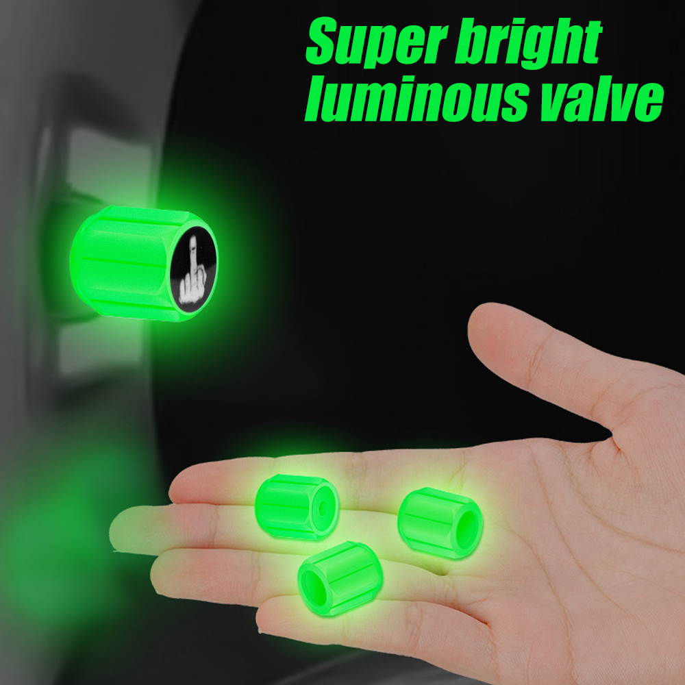 Night Glow Luminous Wheels Tire Air Caps Cover Fluorescent Illuminated Auto Wheel Valve Stem for Car, Motorcycles, Truck, Bike