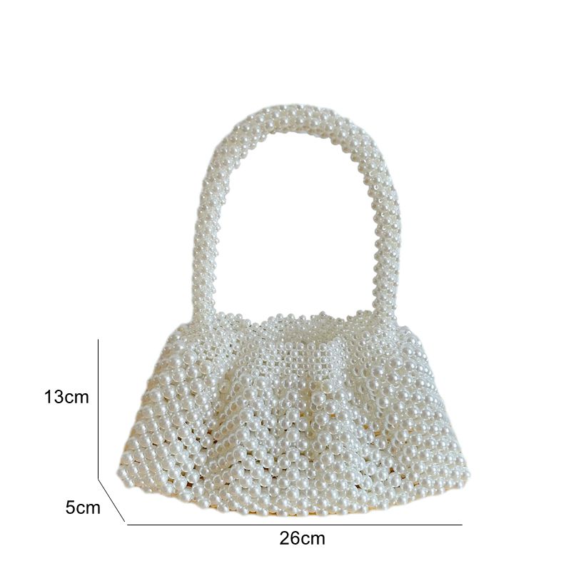 Pearl Bag Women's Hand-woven DIY Homemade Beaded Ladies Handbag Hand Bags 2023 Designer Luxury