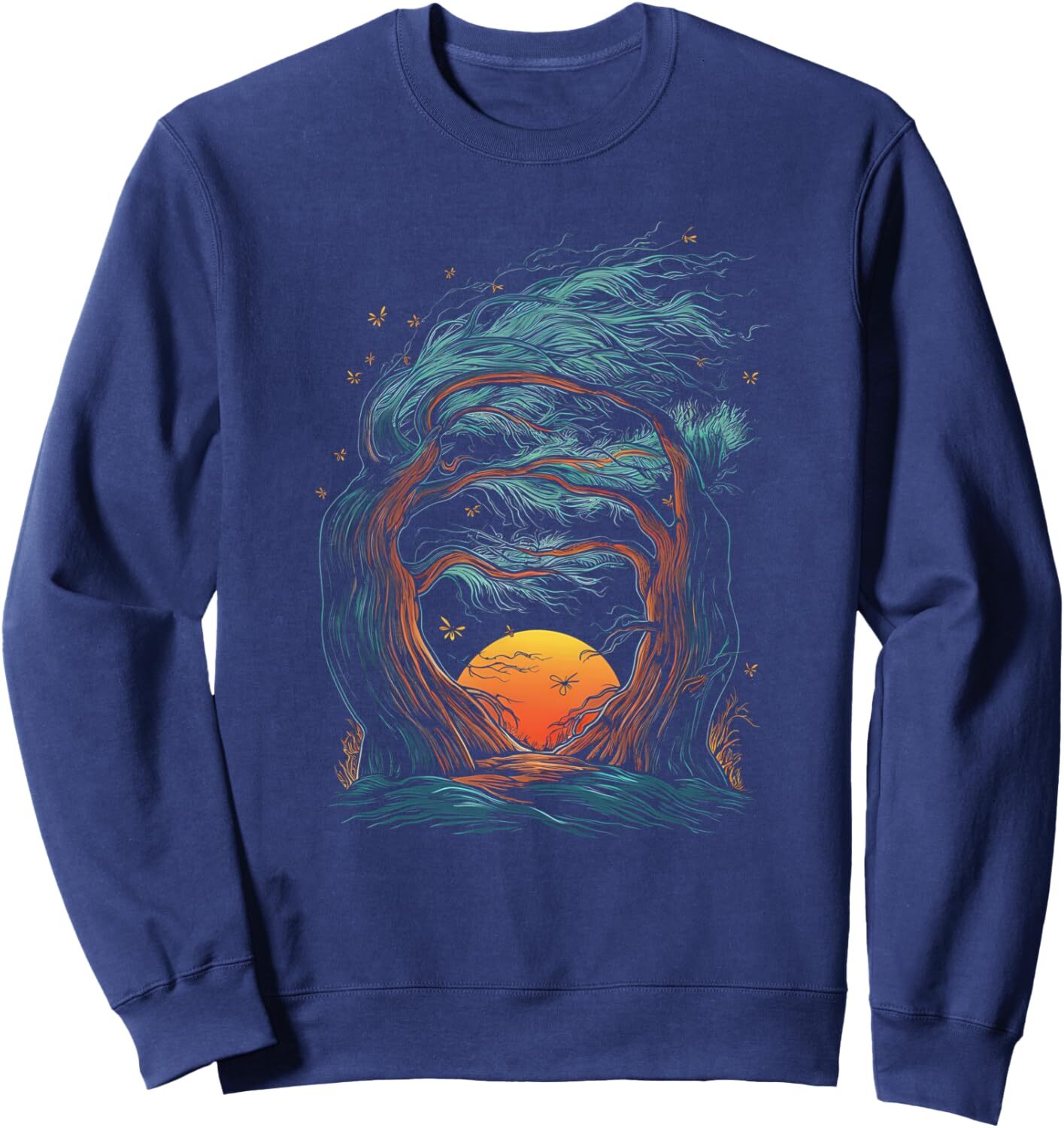 Long Sleeve Shirts for Men sweatshirt Nature Sunset Tree Art Design for Tree and Sunset Lovers Sweatshirt T shirt Tee Streetwear Casual tops clothes