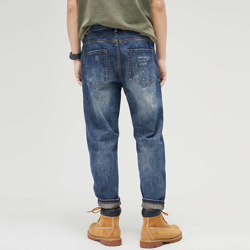 2023 New Winter And Autumn Casual Cotton Long Pants Fashion Windproof Mens Jeans