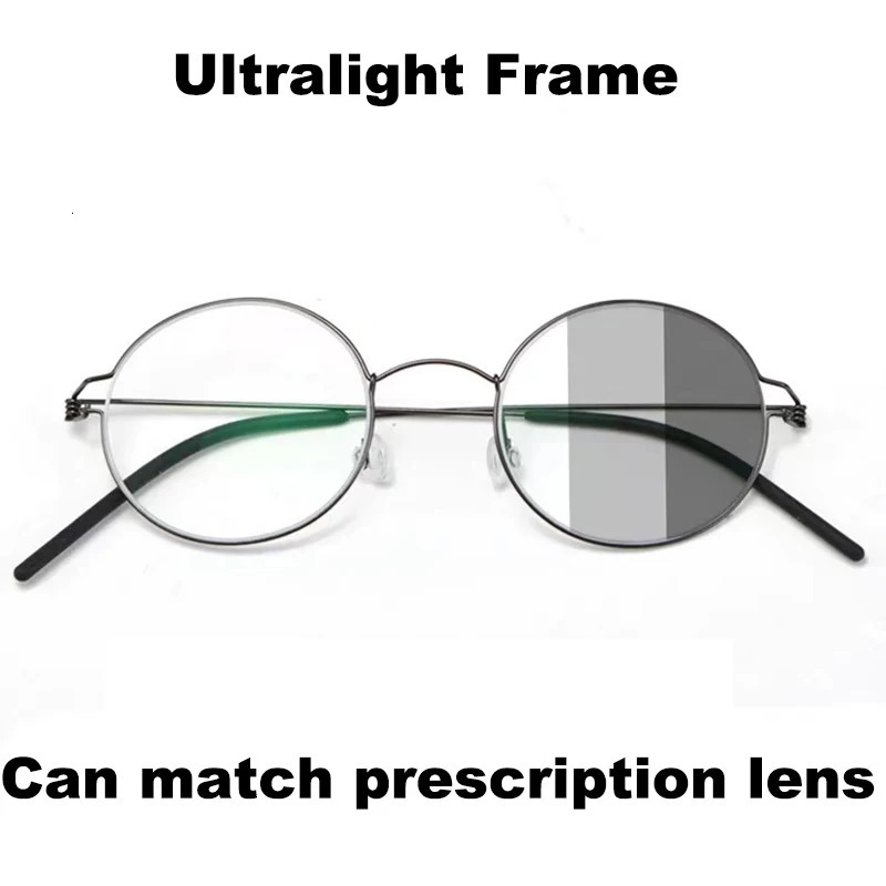 Danish unthreaded round eyeglass frame for men women ren ultra-thin gold-plated oval simple glasses 241108