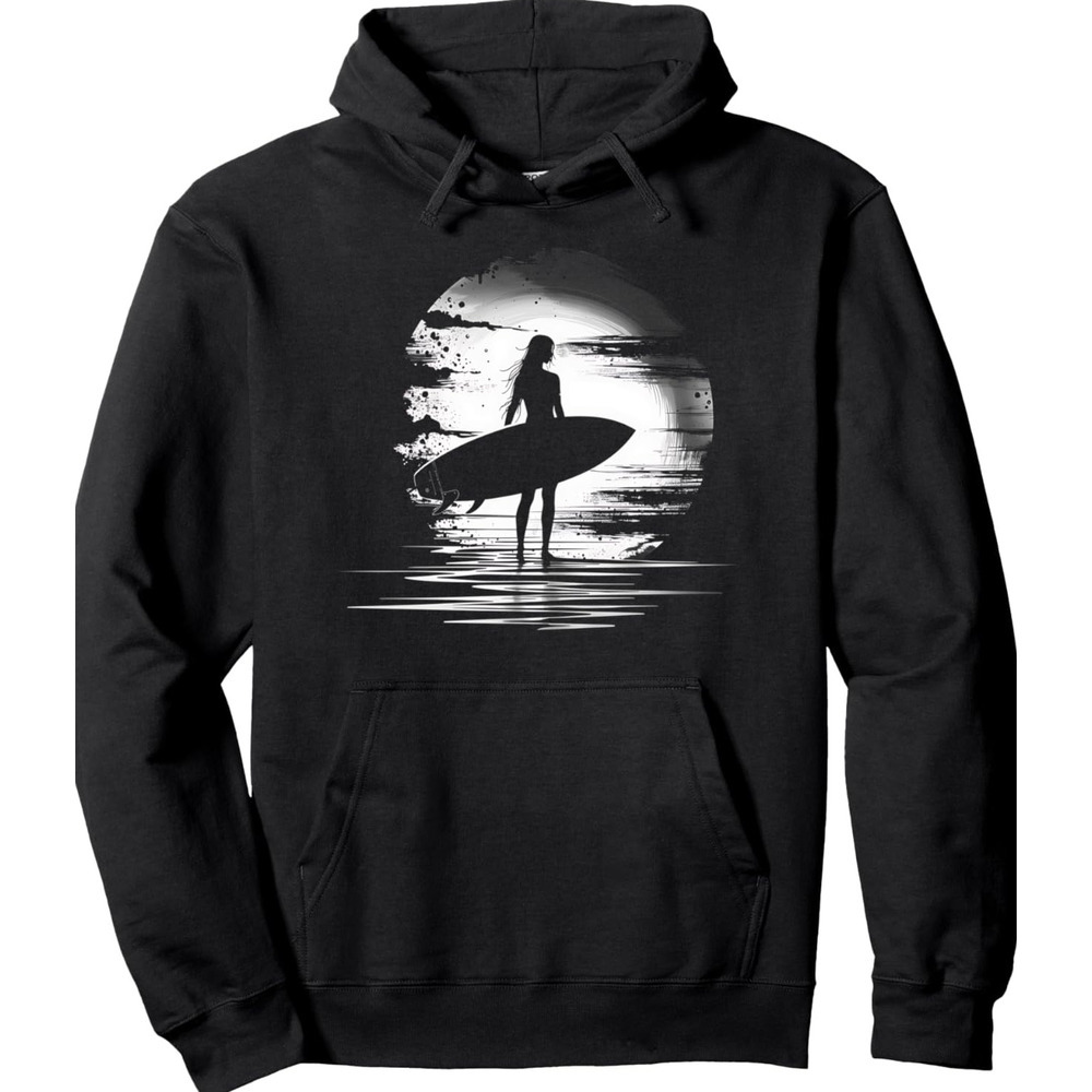 Hoodie for Mens Womens Surfing Surfboard Beach Ocean Sunset Girl Gift Graphic Tees Pullover Hoodie Graphic Hoodies sweatshirt