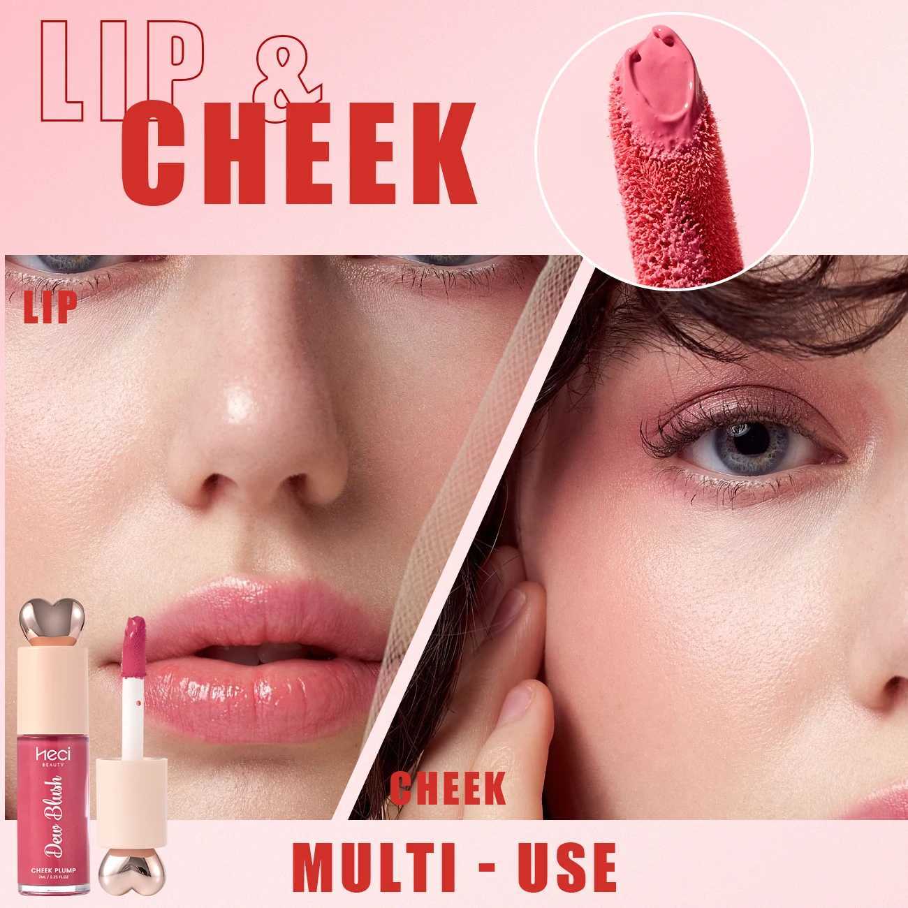 Weightless Velvet Liquid Blush Long Wearing Highly Pigmented Moisture Gel Creamy Blusher Lip Cheek Tint Heart Top Cute CosmeticsXJ241111